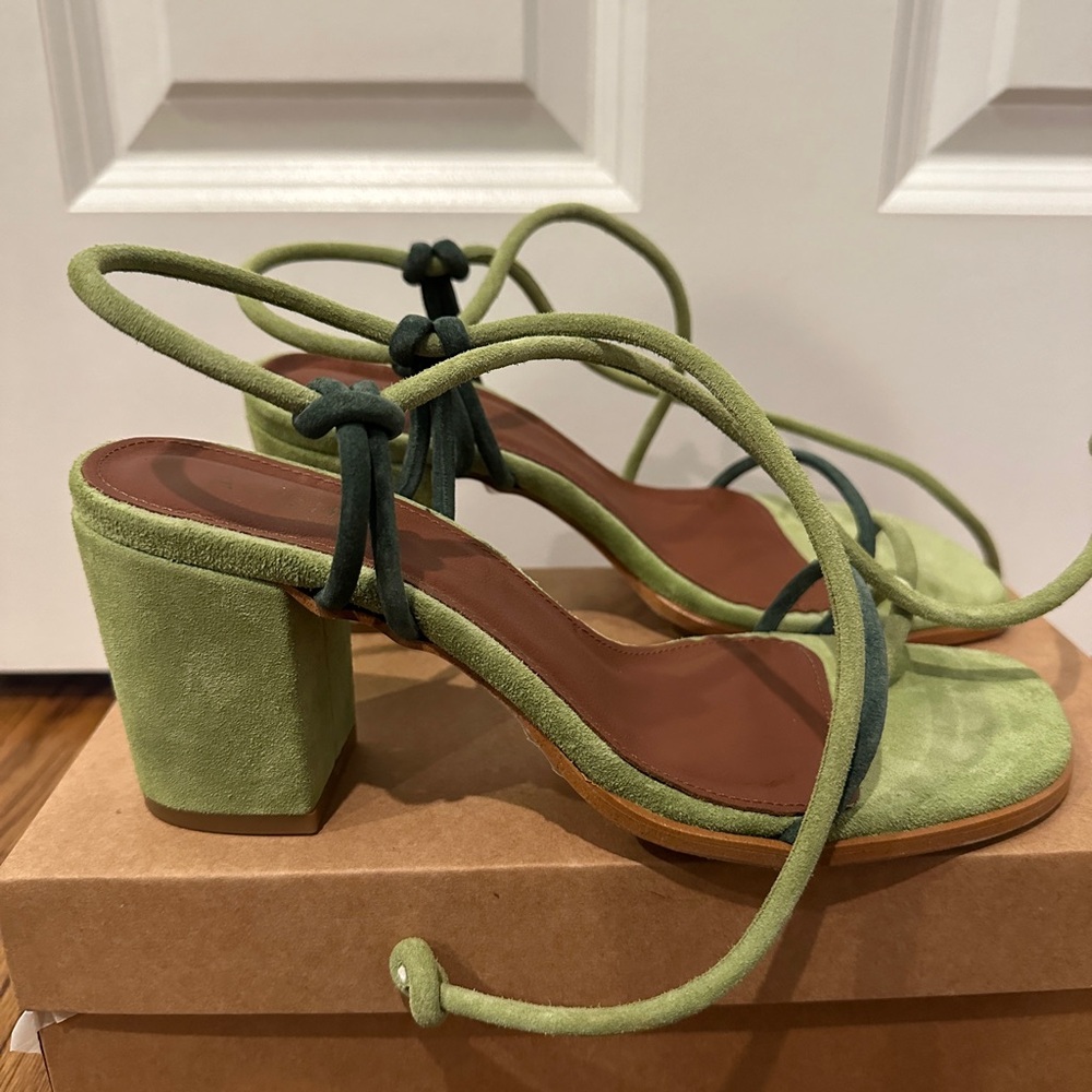 Alohas Green Block Heel Sandals